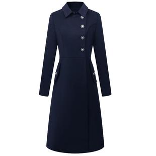 韩茗雅职业毛呢外套女冬长款前台工作服呢子大衣售楼物业客服工装
