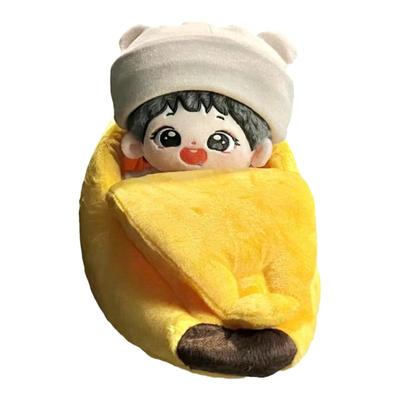 棉花娃娃娃衣睡袋睡床20cm娃床毛绒可爱10cm娃娃通用睡袋摇篮玩偶