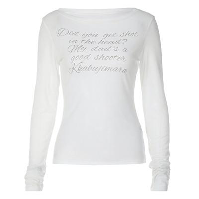 秋季韩系辣妹字母长袖T恤上衣女