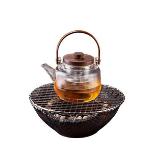 围炉煮茶家用室内全套煮茶壶一套围聚煮茶器煮茶炉电陶炉烤茶插电