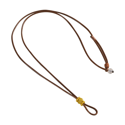 蜡皮项链绳子八宝罗盘黄金平安如意锁葫芦吊坠挂绳横穿锁骨链黑绳