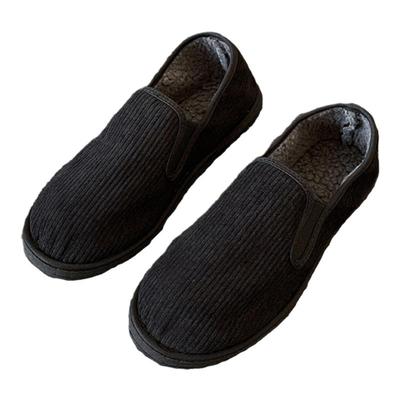 冬季男棉鞋老北京灯芯绒布鞋西山加绒防滑工作鞋加厚保暖软底棉鞋