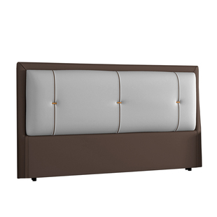 床头软包靠背板一体单买2025新款真皮单独轻奢实木落地双人床靠背
