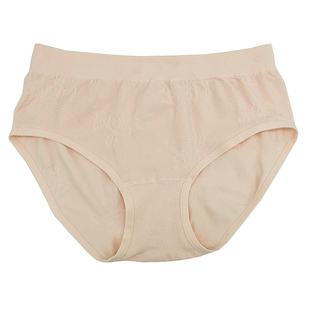 竹云悠悠竹纤维无缝无痕女士三角内裤 中腰透气网面 胖MM大码可穿