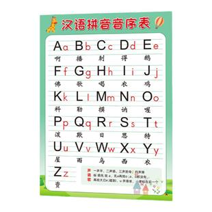 小学生一年级下汉语拼音音序字母表26个大小写啊播刺德挂图墙贴画