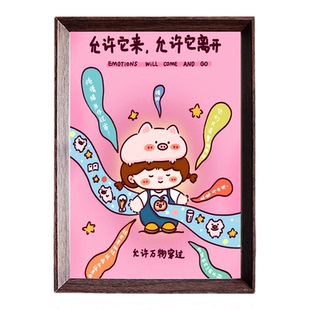 允许万物穿过允许一切发生治愈系相框摆台正向磁场好运装饰摆件