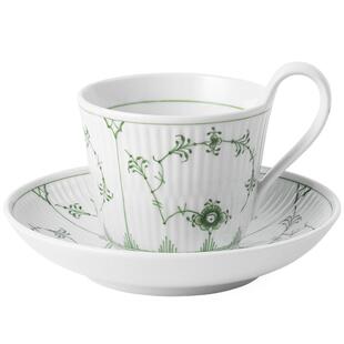 RoyalCopenhagen皇家哥本哈根青绿平边手绘咖啡杯碟子轻奢高颜值