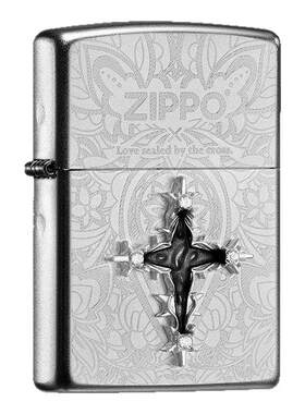 ZIPPO打火机正品煤油防风永恒十字架-锻纱生日礼物磨砂手感送男友