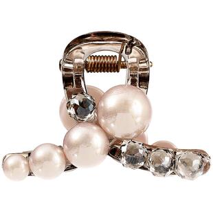 兰诺珍珠水晶头发抓夹小号女高级感2026新款发量少半扎发鲨鱼发夹