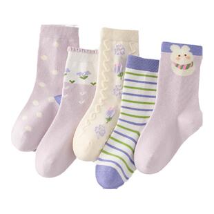 袜子女童秋冬精梳棉儿童可爱中筒棉袜女孩春秋长袜宝宝冬季童袜女