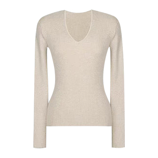 大码纯色v领针织打底衫女秋冬内搭毛衣纯欲显瘦百搭长袖上衣胖mm