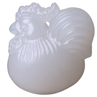 天然和田玉鸡吊坠 十二生肖属龙本命年六合挂件 带绳子送质检证书