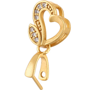 古法金扣diy配件扣头吊坠扣空托18K金扣子翡翠玉器夹扣项链平安扣