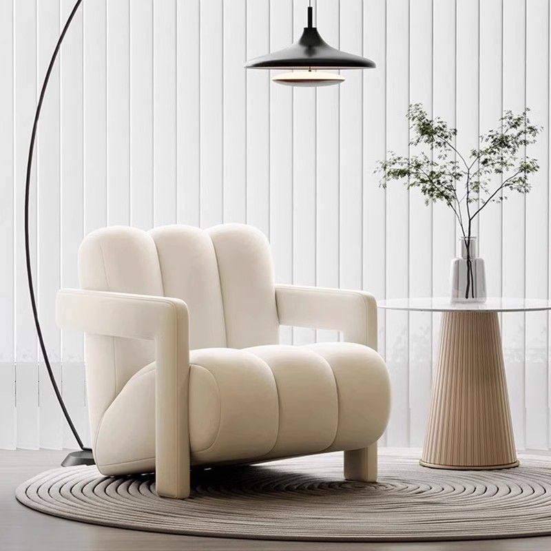 单人沙发法式轻奢奶油风小户型休闲医疗美容院休息区接待洽谈桌椅