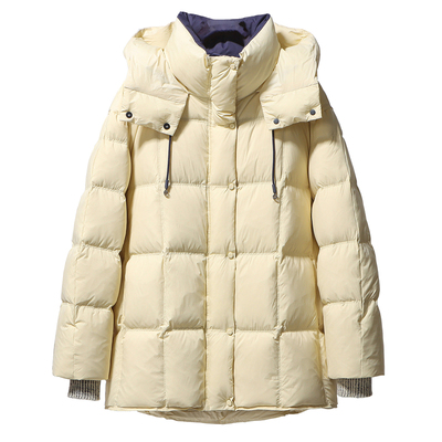 宽松羽绒服中长款加厚泡芙豆腐块