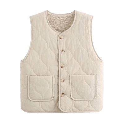 羊羔绒马甲背心大码双面内外穿女