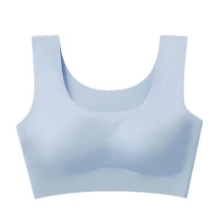冰丝夏季一片式无痕内衣女无钢圈聚拢美背睡眠运动背心式薄款文胸