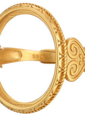 椭圆形戒指空托翡翠简约时尚男女