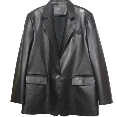 宽松百搭西装绵羊皮衣