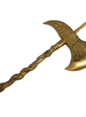 乔迁镇宅风水工艺品盘龙铜斧头