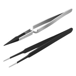 圆头尖头镊子精密夹持电子维修专用工具防静电家用捏夹子反差镊子