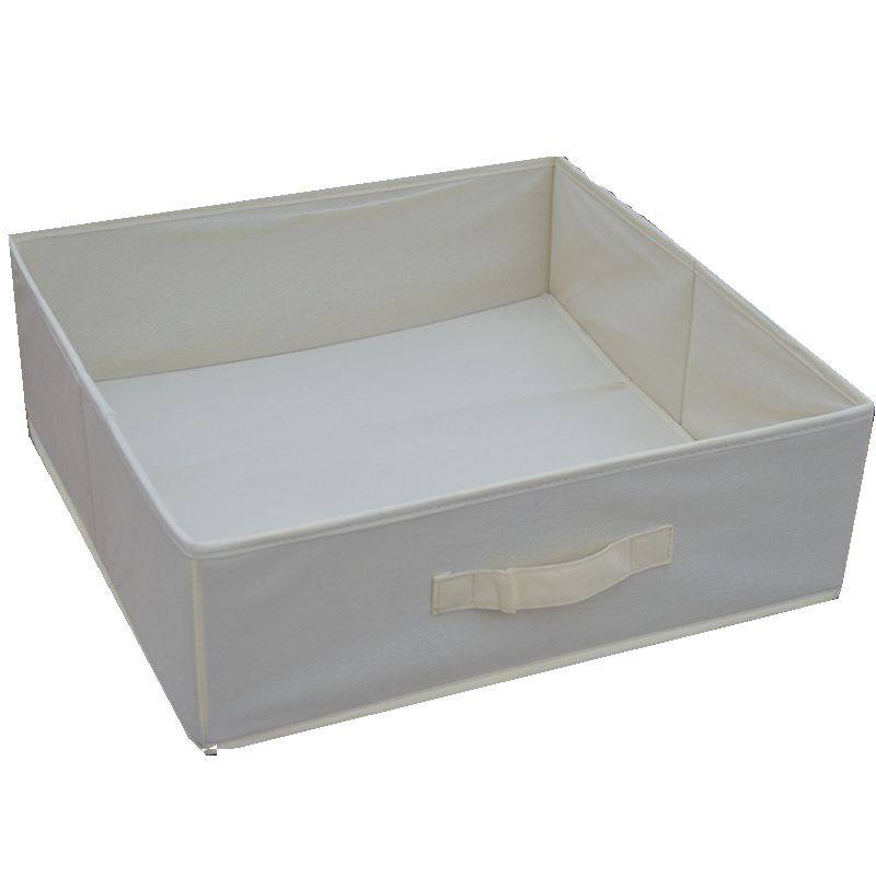 44 34 12CM纯色无盖抽屉收纳盒衣橱收纳筐可折叠格子柜储物箱