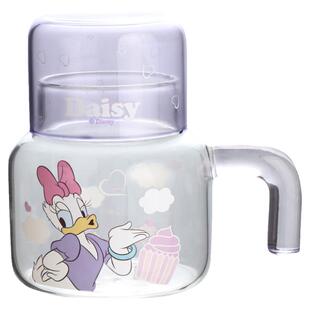 迪士尼大容量玻璃杯子家用喝水耐高温刻度杯带盖把手一人饮泡茶杯