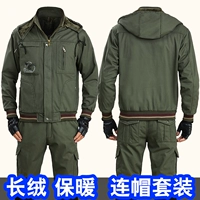 Xh военный зеленый стиль [расширенный хлопок бархатной пары] костюм