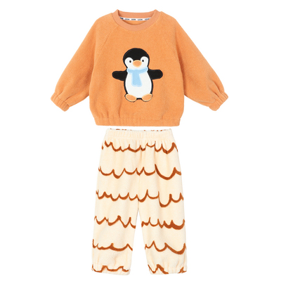 小O爸男婴童 宝宝保暖家居服冬装2025新款男宝婴儿睡衣套装