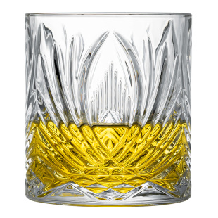 轻奢玻璃威士忌杯家用套装酒吧高端刻花洋酒啤酒杯高级感白兰地杯