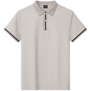 夏季男士丝光棉短袖翻领T恤纯棉冰丝保罗高端POLO衫2025男装新款