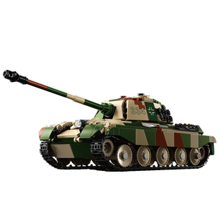 乐毅二战德国军事虎王坦克积木人仔模型迷彩益智拼装玩具男孩礼物