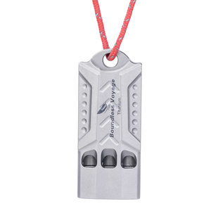 必唯纯钛户外求生口哨轻量便携露营生存野营地震大声挂绳钛哨响亮