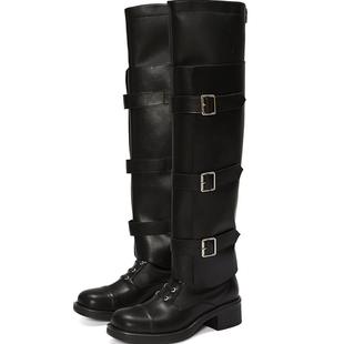 【新品】littlgood英伦风骑士靴女新款高筒百搭增高马丁靴