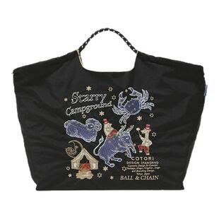 日本直邮ball&chain 环保袋中号大号可折叠购物袋A4手提袋刺绣款