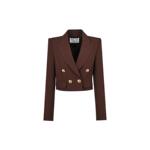 辛芷蕾&徐梦洁同款YES BY YESIR叶谦秋新款咖色海妖通勤西服套装