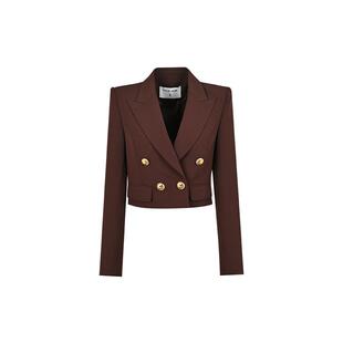 辛芷蕾&徐梦洁同款YES BY YESIR叶谦秋新款咖色海妖通勤西服套装