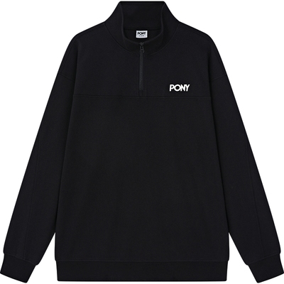 PONY波尼春秋季新款女款长袖套头衫休闲卫衣243U2GS55BK