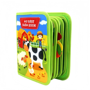 新款缝制婴幼儿农场主题布书宝宝早教启蒙撕不烂立体互动布书玩具