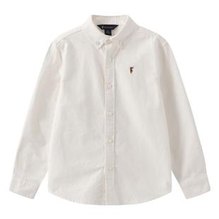 POLOWALK童装女童男童衬衫2025秋新款牛津纺儿童长袖打底衬衣外套