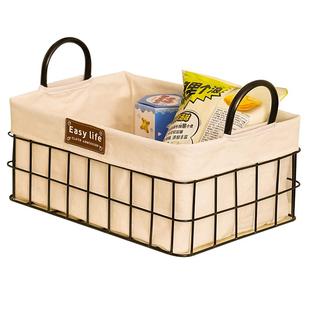 零食收纳筐高颜值桌面厨房边柜抽屉整理箱宿舍杂物整理玄关储物框