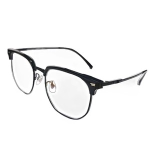 复古黑金色钛架半框眼镜近视可配有度数镜片斯文理工男士眼睛框架