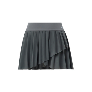 ABMY 不规则高腰网球运动健身百褶裙女夏A字带底裤防走光半身短裙
