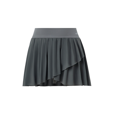 不规则高腰网球运动百褶裙带底裤