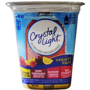 代购美国进口Crystal Light无糖低卡低热量果味饮料粉4口味44支桶