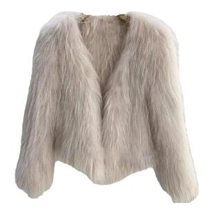 海宁桐乡仿狐狸毛皮草外套女厚款秋冬2025新款高档毛绒小香风上衣