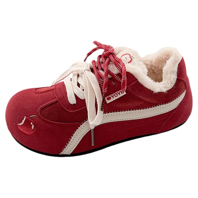 糖小糖厚底红色复古德训鞋