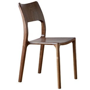 晨物家居北美黑胡桃木餐椅日式家用靠背椅书桌椅北欧实木书桌椅子