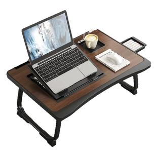 笔记本折叠床上小桌子简约宿舍学生写字床上书桌学习调节高度支架家用卧室坐地飘窗懒人笔记本电脑办公小桌板