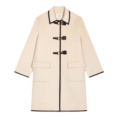 ba&sh羊皮包边撞色法式大衣